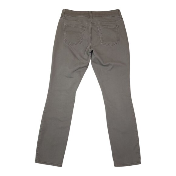 Liz Claiborne Womens Straight-Leg Pants Sz 6 Cotton Blend Mid-Rise Stretch Taupe - Picture 3 of 8